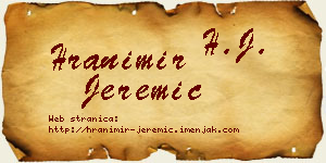 Hranimir Jeremić vizit kartica